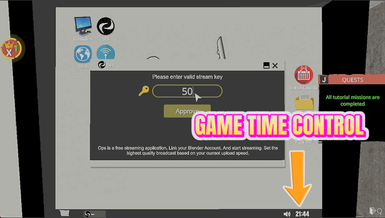 Streamer Life Simulator — Clock Wizard (Time Control)